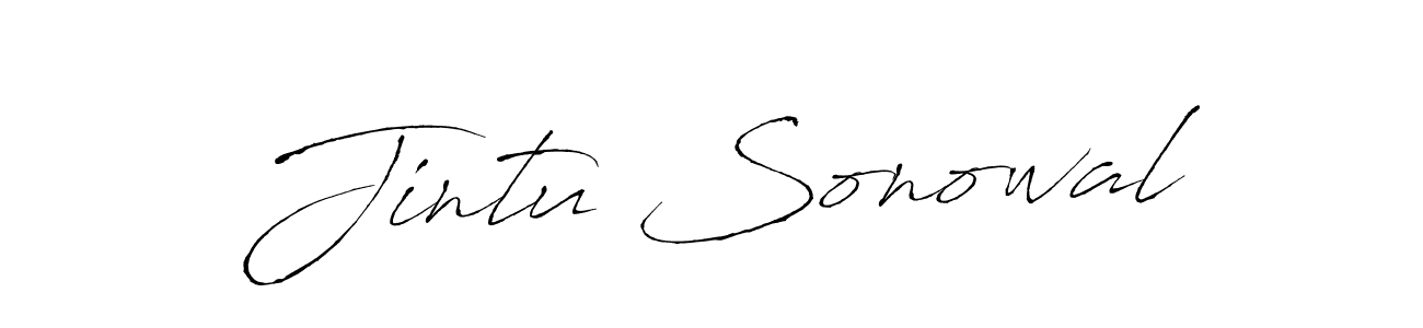 Make a beautiful signature design for name Jintu Sonowal. With this signature (Antro_Vectra) style, you can create a handwritten signature for free. Jintu Sonowal signature style 6 images and pictures png