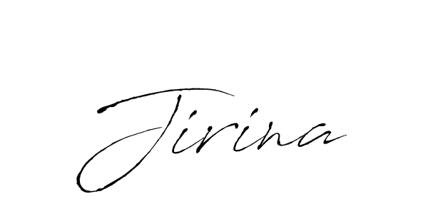 Use a signature maker to create a handwritten signature online. With this signature software, you can design (Antro_Vectra) your own signature for name Jirina. Jirina signature style 6 images and pictures png