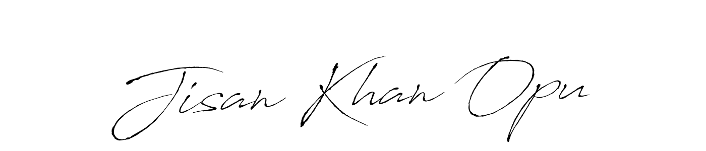 How to make Jisan Khan Opu signature? Antro_Vectra is a professional autograph style. Create handwritten signature for Jisan Khan Opu name. Jisan Khan Opu signature style 6 images and pictures png