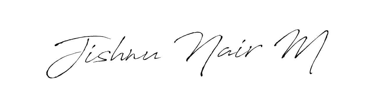 How to make Jishnu Nair M signature? Antro_Vectra is a professional autograph style. Create handwritten signature for Jishnu Nair M name. Jishnu Nair M signature style 6 images and pictures png