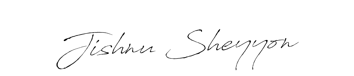 Design your own signature with our free online signature maker. With this signature software, you can create a handwritten (Antro_Vectra) signature for name Jishnu Sheyyon. Jishnu Sheyyon signature style 6 images and pictures png