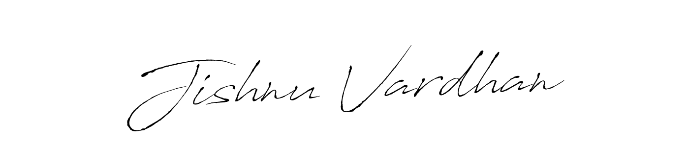 Make a beautiful signature design for name Jishnu Vardhan. With this signature (Antro_Vectra) style, you can create a handwritten signature for free. Jishnu Vardhan signature style 6 images and pictures png