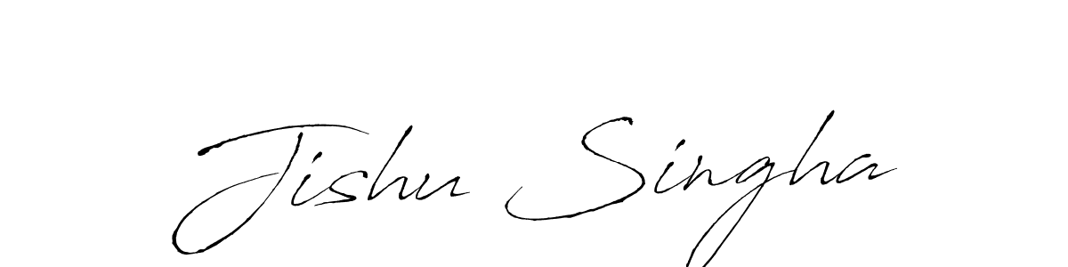 Make a beautiful signature design for name Jishu Singha. With this signature (Antro_Vectra) style, you can create a handwritten signature for free. Jishu Singha signature style 6 images and pictures png