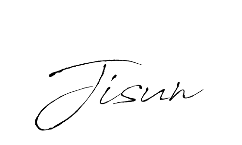 Make a beautiful signature design for name Jisun. With this signature (Antro_Vectra) style, you can create a handwritten signature for free. Jisun signature style 6 images and pictures png