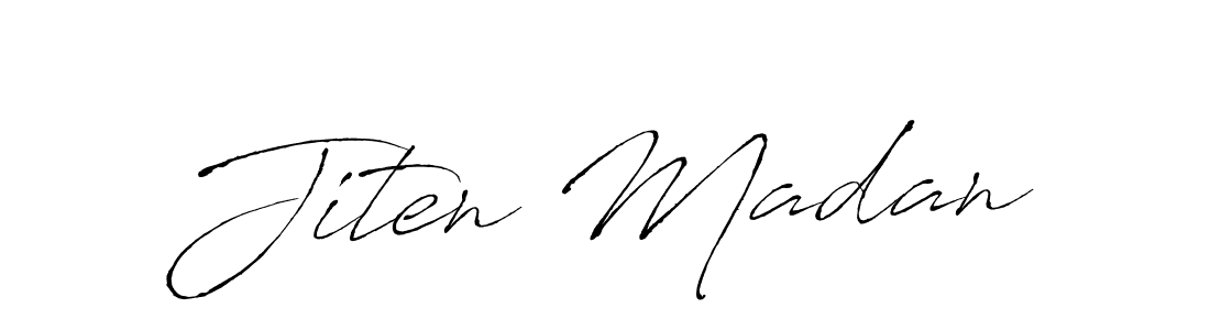 Make a beautiful signature design for name Jiten Madan. With this signature (Antro_Vectra) style, you can create a handwritten signature for free. Jiten Madan signature style 6 images and pictures png