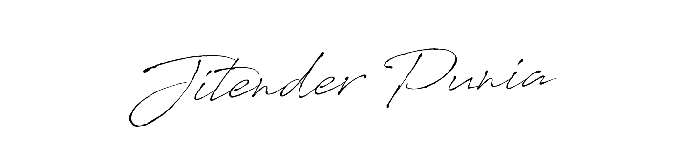 Design your own signature with our free online signature maker. With this signature software, you can create a handwritten (Antro_Vectra) signature for name Jitender Punia. Jitender Punia signature style 6 images and pictures png