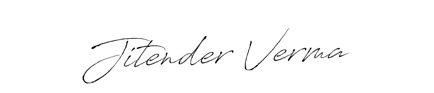 Design your own signature with our free online signature maker. With this signature software, you can create a handwritten (Antro_Vectra) signature for name Jitender Verma. Jitender Verma signature style 6 images and pictures png