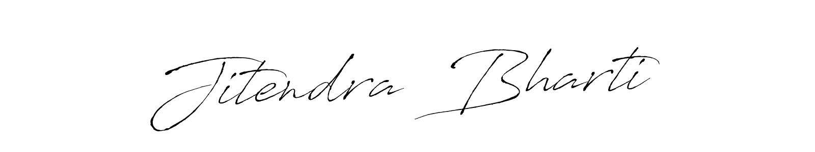 The best way (Antro_Vectra) to make a short signature is to pick only two or three words in your name. The name Jitendra  Bharti include a total of six letters. For converting this name. Jitendra  Bharti signature style 6 images and pictures png