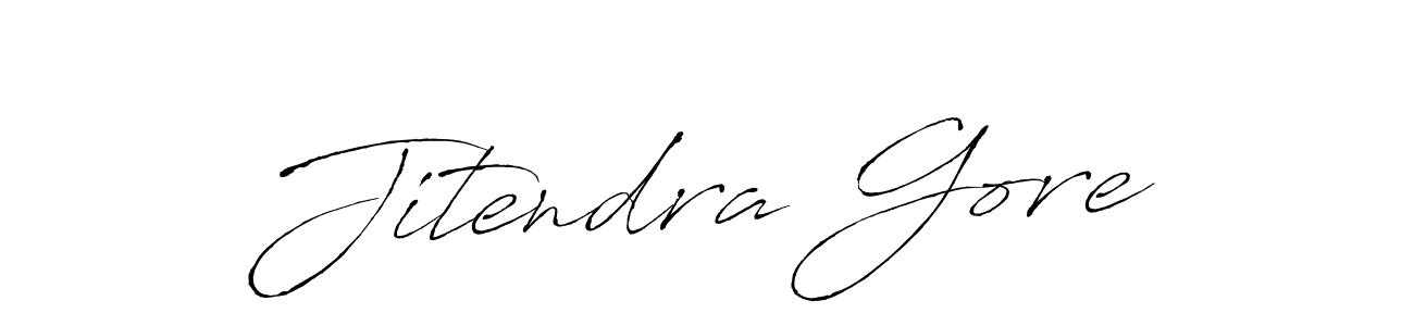 Design your own signature with our free online signature maker. With this signature software, you can create a handwritten (Antro_Vectra) signature for name Jitendra Gore. Jitendra Gore signature style 6 images and pictures png