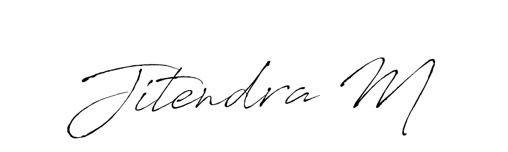 Make a beautiful signature design for name Jitendra M. With this signature (Antro_Vectra) style, you can create a handwritten signature for free. Jitendra M signature style 6 images and pictures png