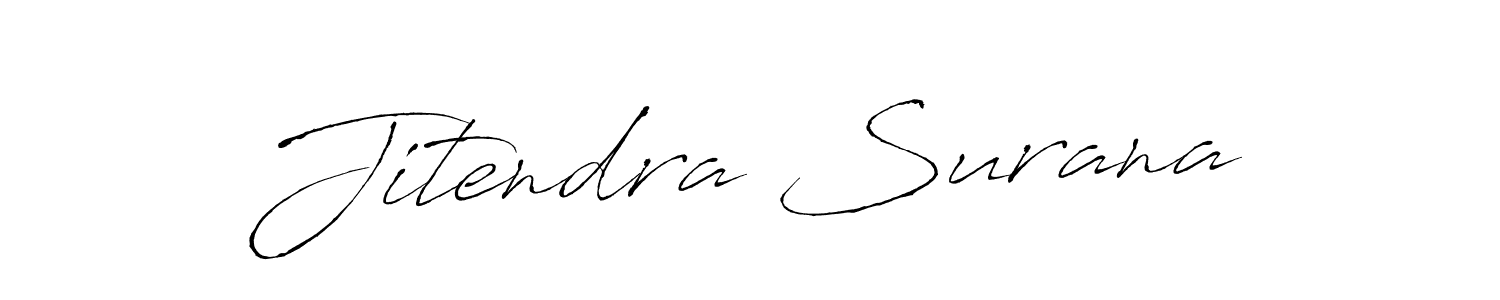 How to make Jitendra Surana name signature. Use Antro_Vectra style for creating short signs online. This is the latest handwritten sign. Jitendra Surana signature style 6 images and pictures png