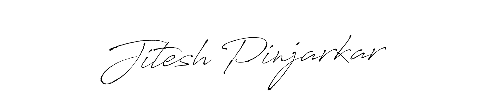 How to make Jitesh Pinjarkar name signature. Use Antro_Vectra style for creating short signs online. This is the latest handwritten sign. Jitesh Pinjarkar signature style 6 images and pictures png
