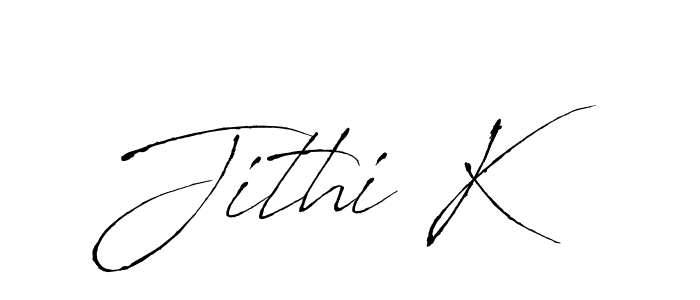 The best way (Antro_Vectra) to make a short signature is to pick only two or three words in your name. The name Jithi K include a total of six letters. For converting this name. Jithi K signature style 6 images and pictures png