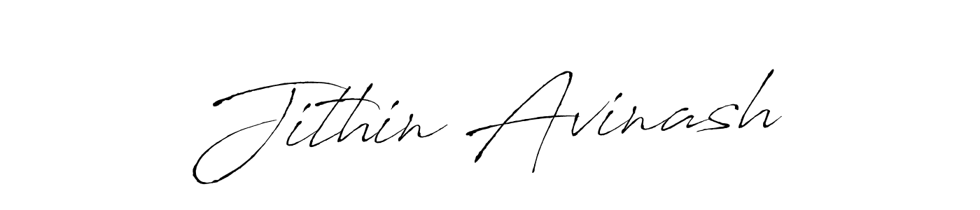 Make a beautiful signature design for name Jithin Avinash. With this signature (Antro_Vectra) style, you can create a handwritten signature for free. Jithin Avinash signature style 6 images and pictures png