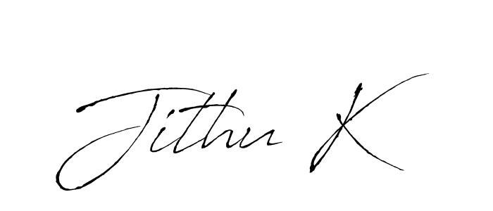 Create a beautiful signature design for name Jithu K. With this signature (Antro_Vectra) fonts, you can make a handwritten signature for free. Jithu K signature style 6 images and pictures png