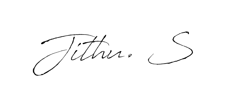 The best way (Antro_Vectra) to make a short signature is to pick only two or three words in your name. The name Jithu. S include a total of six letters. For converting this name. Jithu. S signature style 6 images and pictures png