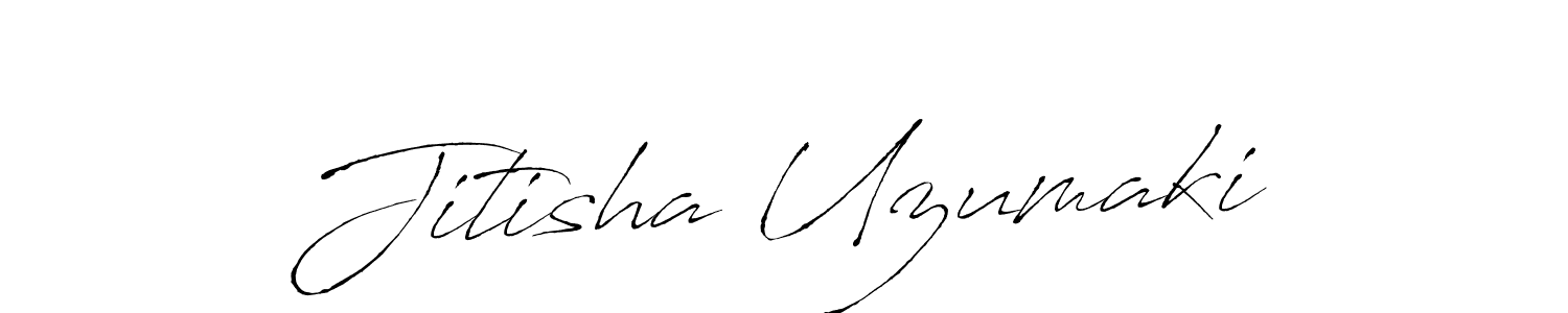 How to make Jitisha Uzumaki name signature. Use Antro_Vectra style for creating short signs online. This is the latest handwritten sign. Jitisha Uzumaki signature style 6 images and pictures png