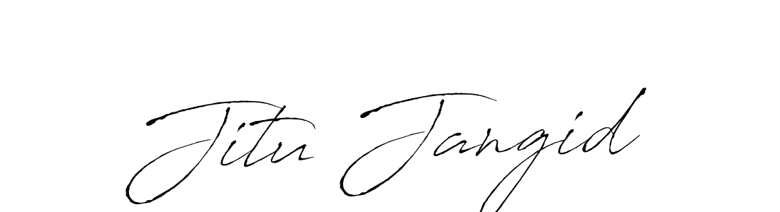 Also we have Jitu Jangid name is the best signature style. Create professional handwritten signature collection using Antro_Vectra autograph style. Jitu Jangid signature style 6 images and pictures png