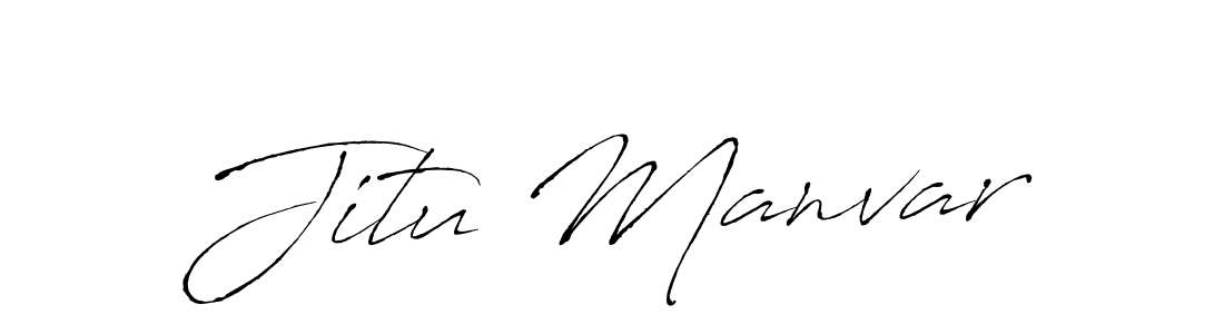 Make a beautiful signature design for name Jitu Manvar. With this signature (Antro_Vectra) style, you can create a handwritten signature for free. Jitu Manvar signature style 6 images and pictures png