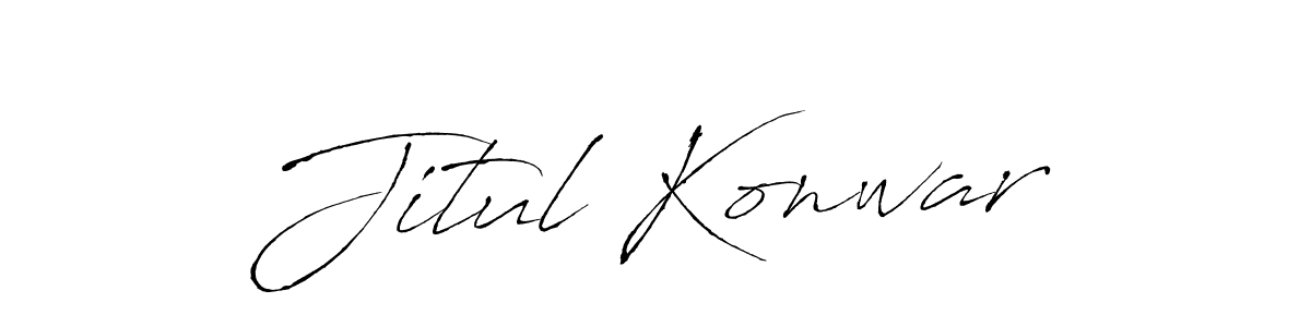 How to make Jitul Konwar name signature. Use Antro_Vectra style for creating short signs online. This is the latest handwritten sign. Jitul Konwar signature style 6 images and pictures png