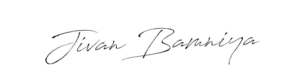 if you are searching for the best signature style for your name Jivan Bamniya. so please give up your signature search. here we have designed multiple signature styles  using Antro_Vectra. Jivan Bamniya signature style 6 images and pictures png