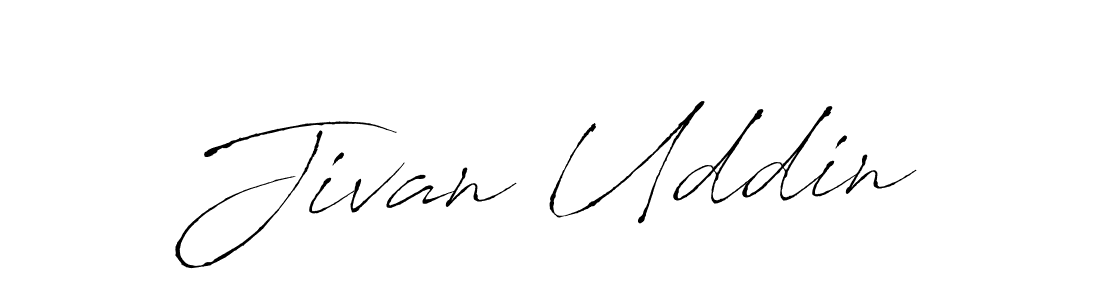 How to make Jivan Uddin name signature. Use Antro_Vectra style for creating short signs online. This is the latest handwritten sign. Jivan Uddin signature style 6 images and pictures png