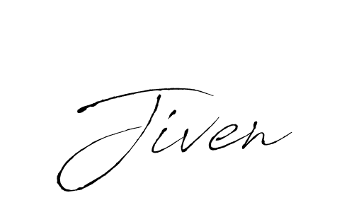 Create a beautiful signature design for name Jiven. With this signature (Antro_Vectra) fonts, you can make a handwritten signature for free. Jiven signature style 6 images and pictures png