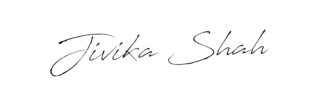 How to make Jivika Shah name signature. Use Antro_Vectra style for creating short signs online. This is the latest handwritten sign. Jivika Shah signature style 6 images and pictures png