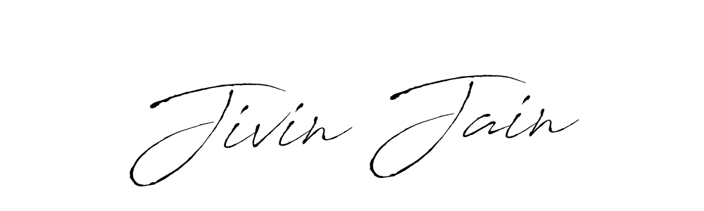 How to make Jivin Jain name signature. Use Antro_Vectra style for creating short signs online. This is the latest handwritten sign. Jivin Jain signature style 6 images and pictures png