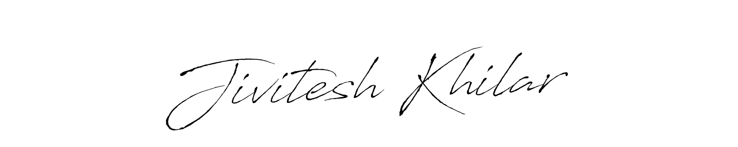 The best way (Antro_Vectra) to make a short signature is to pick only two or three words in your name. The name Jivitesh Khilar include a total of six letters. For converting this name. Jivitesh Khilar signature style 6 images and pictures png