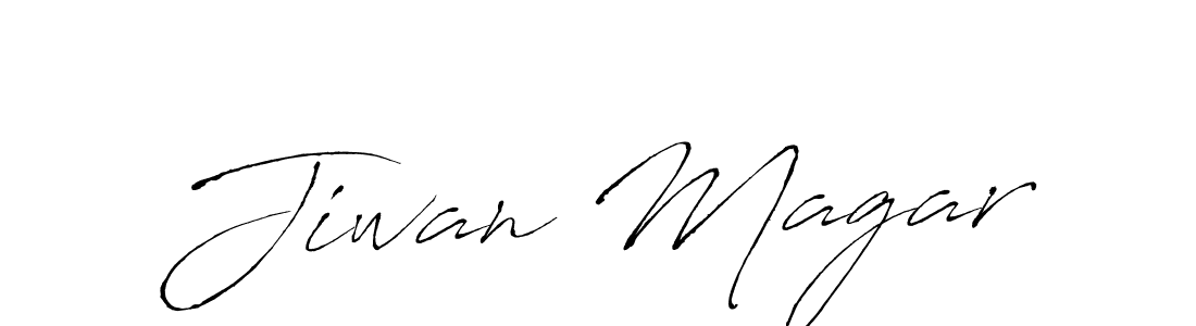 Make a beautiful signature design for name Jiwan Magar. With this signature (Antro_Vectra) style, you can create a handwritten signature for free. Jiwan Magar signature style 6 images and pictures png