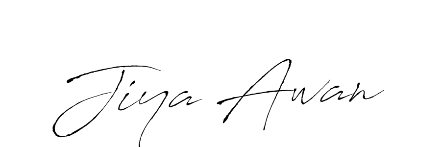 How to make Jiya Awan name signature. Use Antro_Vectra style for creating short signs online. This is the latest handwritten sign. Jiya Awan signature style 6 images and pictures png