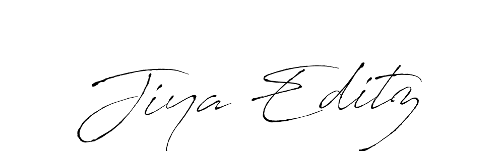 The best way (Antro_Vectra) to make a short signature is to pick only two or three words in your name. The name Jiya Editz include a total of six letters. For converting this name. Jiya Editz signature style 6 images and pictures png