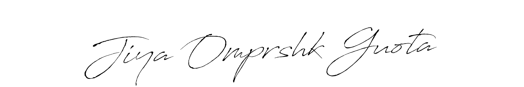 The best way (Antro_Vectra) to make a short signature is to pick only two or three words in your name. The name Jiya Omprshk Guota include a total of six letters. For converting this name. Jiya Omprshk Guota signature style 6 images and pictures png