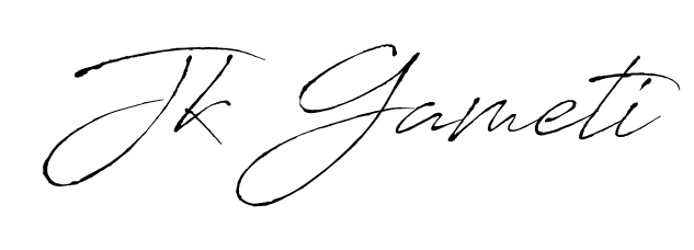 Transform the name Jk Gameti into a signature masterpiece using Antro_Vectra font. Ideal for photographers, artists, and creators looking for watermarks. Jk Gameti signature style 6 images and pictures png