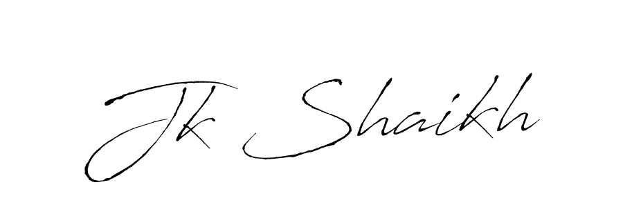 if you are searching for the best signature style for your name Jk Shaikh. so please give up your signature search. here we have designed multiple signature styles  using Antro_Vectra. Jk Shaikh signature style 6 images and pictures png