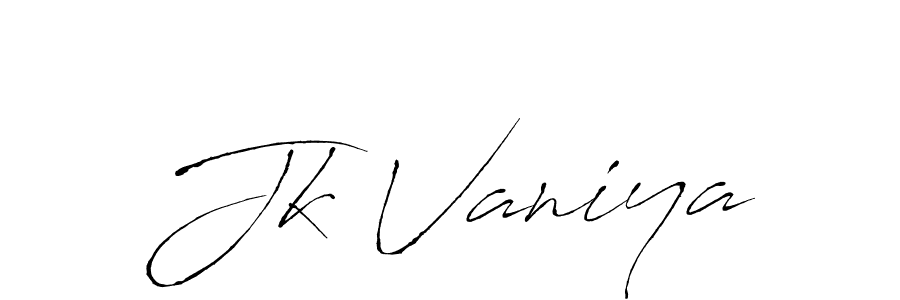 Use a signature maker to create a handwritten signature online. With this signature software, you can design (Antro_Vectra) your own signature for name Jk Vaniya. Jk Vaniya signature style 6 images and pictures png