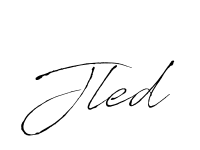 Make a beautiful signature design for name Jled. With this signature (Antro_Vectra) style, you can create a handwritten signature for free. Jled signature style 6 images and pictures png