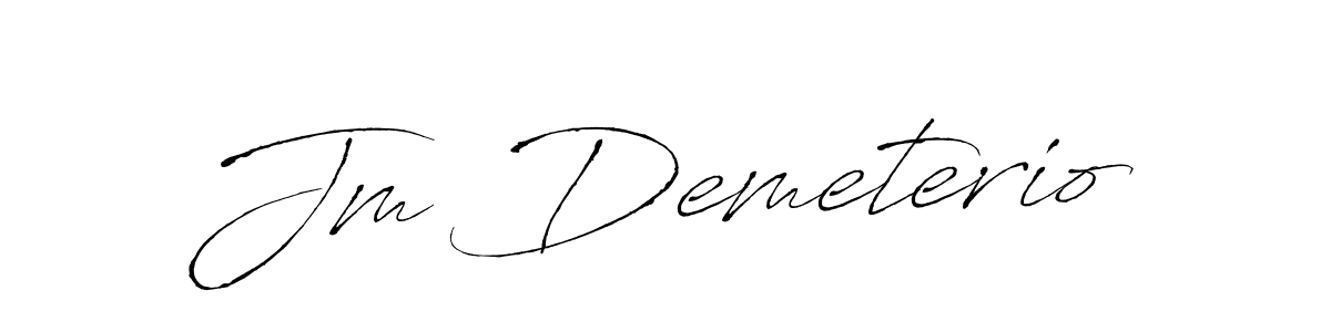 How to make Jm Demeterio signature? Antro_Vectra is a professional autograph style. Create handwritten signature for Jm Demeterio name. Jm Demeterio signature style 6 images and pictures png