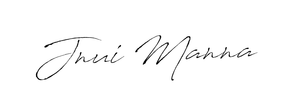 Create a beautiful signature design for name Jnui Manna. With this signature (Antro_Vectra) fonts, you can make a handwritten signature for free. Jnui Manna signature style 6 images and pictures png