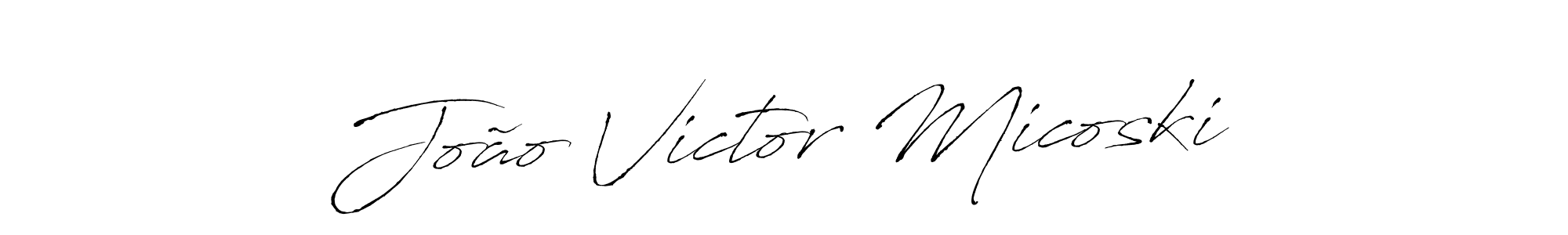 Make a beautiful signature design for name João Victor Micoski. With this signature (Antro_Vectra) style, you can create a handwritten signature for free. João Victor Micoski signature style 6 images and pictures png
