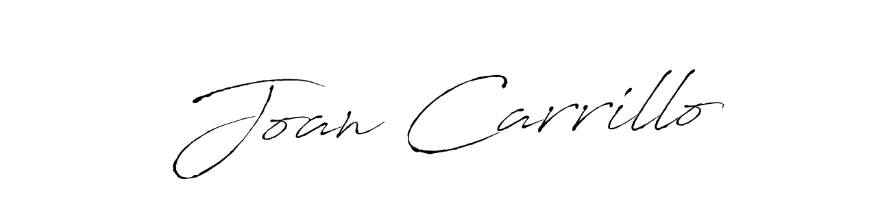 How to make Joan Carrillo name signature. Use Antro_Vectra style for creating short signs online. This is the latest handwritten sign. Joan Carrillo signature style 6 images and pictures png