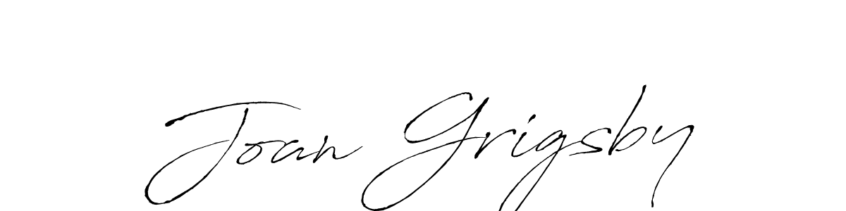 How to make Joan Grigsby name signature. Use Antro_Vectra style for creating short signs online. This is the latest handwritten sign. Joan Grigsby signature style 6 images and pictures png