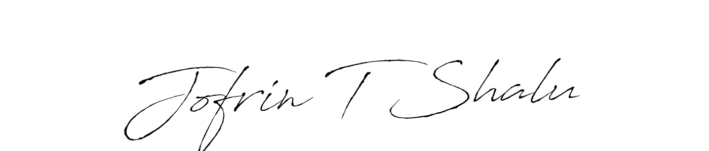 How to make Jofrin T Shalu name signature. Use Antro_Vectra style for creating short signs online. This is the latest handwritten sign. Jofrin T Shalu signature style 6 images and pictures png