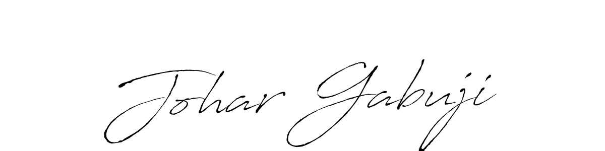 Make a beautiful signature design for name Johar Gabuji. With this signature (Antro_Vectra) style, you can create a handwritten signature for free. Johar Gabuji signature style 6 images and pictures png