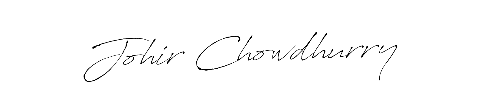 Make a beautiful signature design for name Johir Chowdhurry. With this signature (Antro_Vectra) style, you can create a handwritten signature for free. Johir Chowdhurry signature style 6 images and pictures png