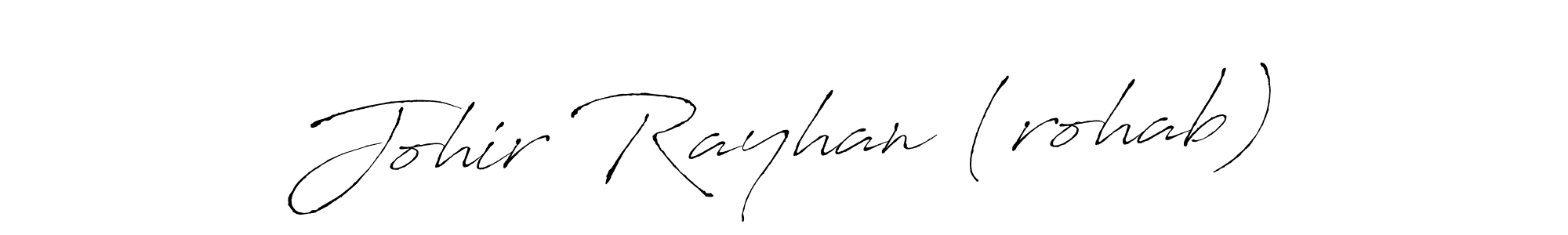 The best way (Antro_Vectra) to make a short signature is to pick only two or three words in your name. The name Johir Rayhan (rohab) include a total of six letters. For converting this name. Johir Rayhan (rohab) signature style 6 images and pictures png