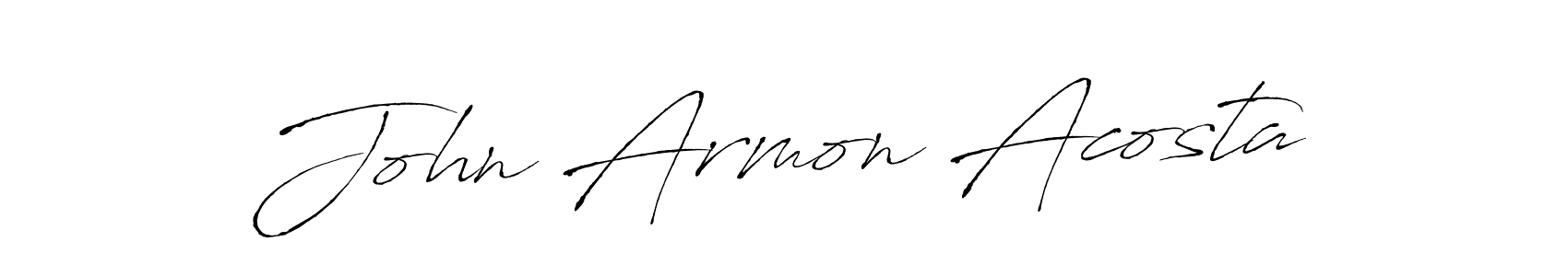 How to make John Armon Acosta name signature. Use Antro_Vectra style for creating short signs online. This is the latest handwritten sign. John Armon Acosta signature style 6 images and pictures png