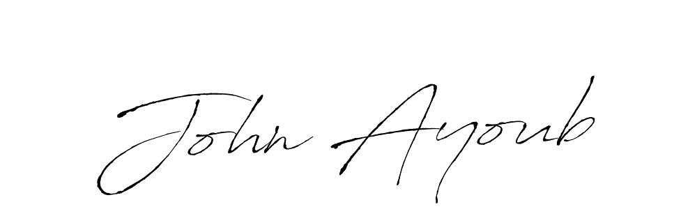 Design your own signature with our free online signature maker. With this signature software, you can create a handwritten (Antro_Vectra) signature for name John Ayoub. John Ayoub signature style 6 images and pictures png