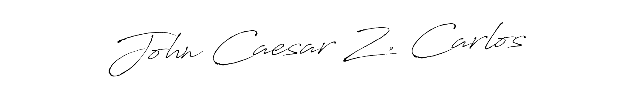 Use a signature maker to create a handwritten signature online. With this signature software, you can design (Antro_Vectra) your own signature for name John Caesar Z. Carlos. John Caesar Z. Carlos signature style 6 images and pictures png